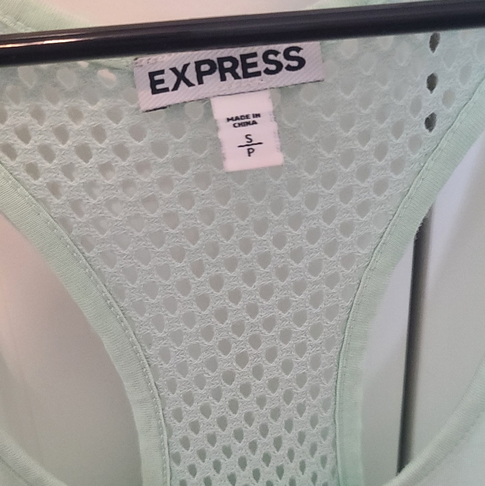 Express Racerback Mesh Back Tank in Mint - Picture 5 of 5